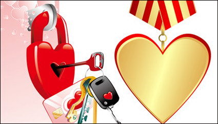 Locks, keys, ic cards vector