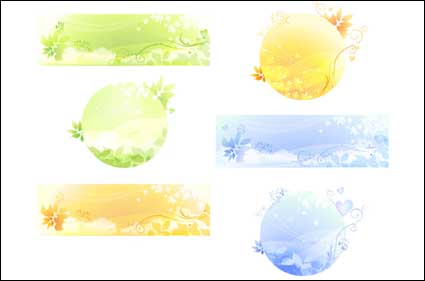 Rattan spring, autumn leaves, background vector material