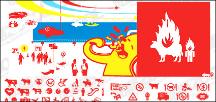 Cute trend of design elements vector material