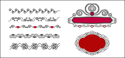 practical exquisite lace pattern vector material