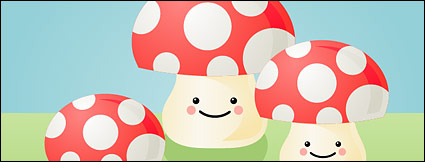 Lovely mushroom vector material