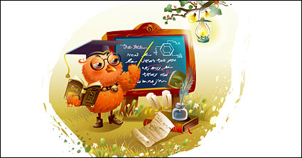 Exquisite style cartoon illustrations vector material-2