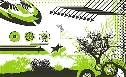 Arrow , trees, stars