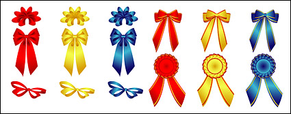 Bows and badge vector material